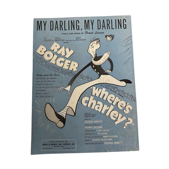 My Darling My Darling Sheet Music 1948 Frank Loesser Wheres Charley Ray Bolger - Picture 1 of 6